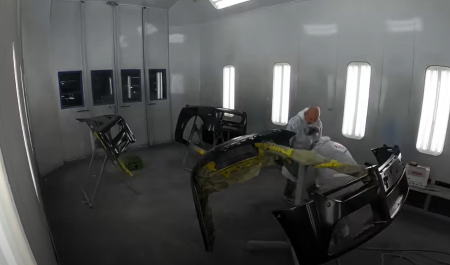 Paint job in a garage