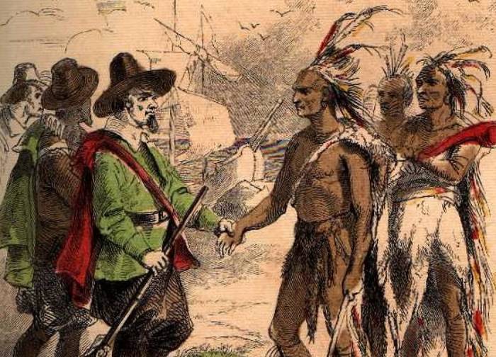 Interview Of Samoset With The Pilgrims