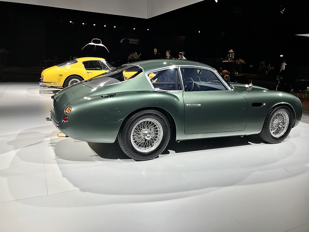 Aston Martin DB4 GT Zagato a car on display at an exhibition