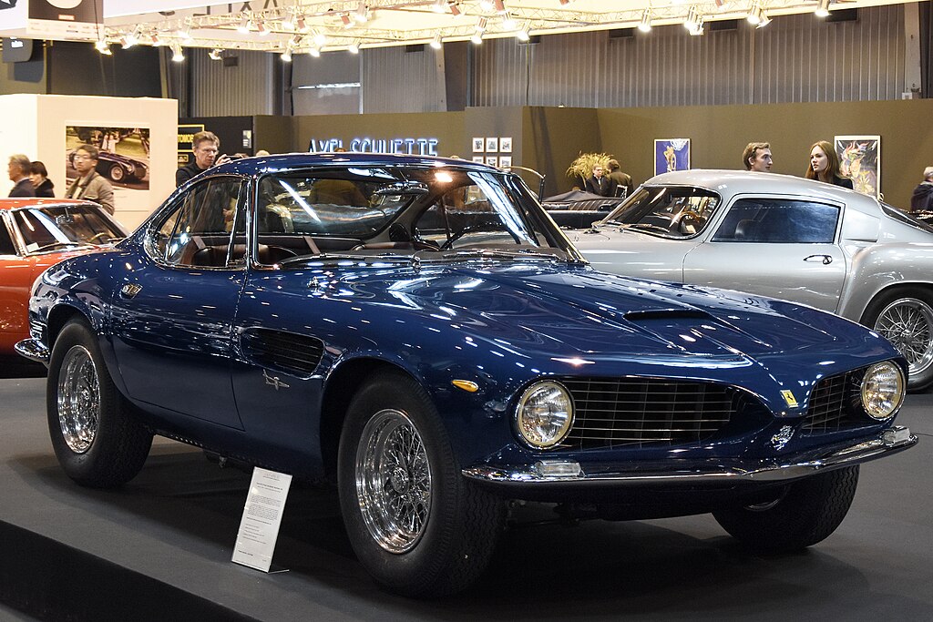 Ferrari 250 GT SWB Berlinetta Speciale Bertone car on display at an exhibition