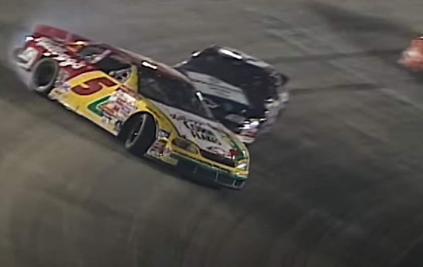 Screenshot of the video NASCAR Classic Full Race: Dale Earnhardt rattles Terry Labonte's cage