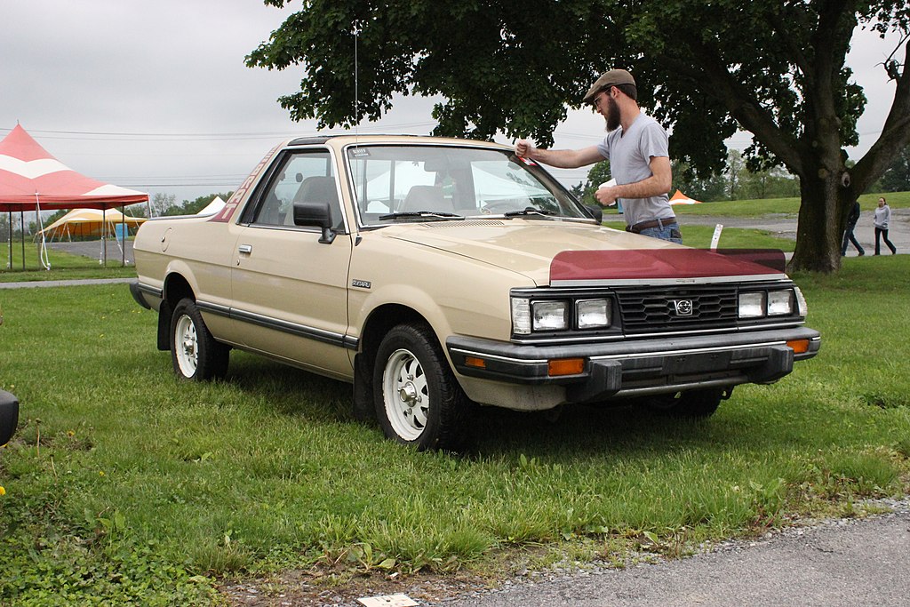 Subaru BRAT outside.