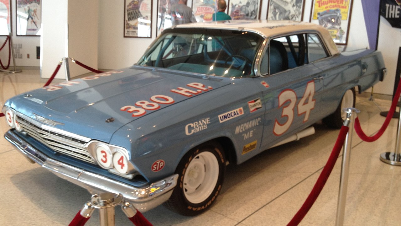 A replica of Wendell Scott's No. 34 1962 Chevrolet