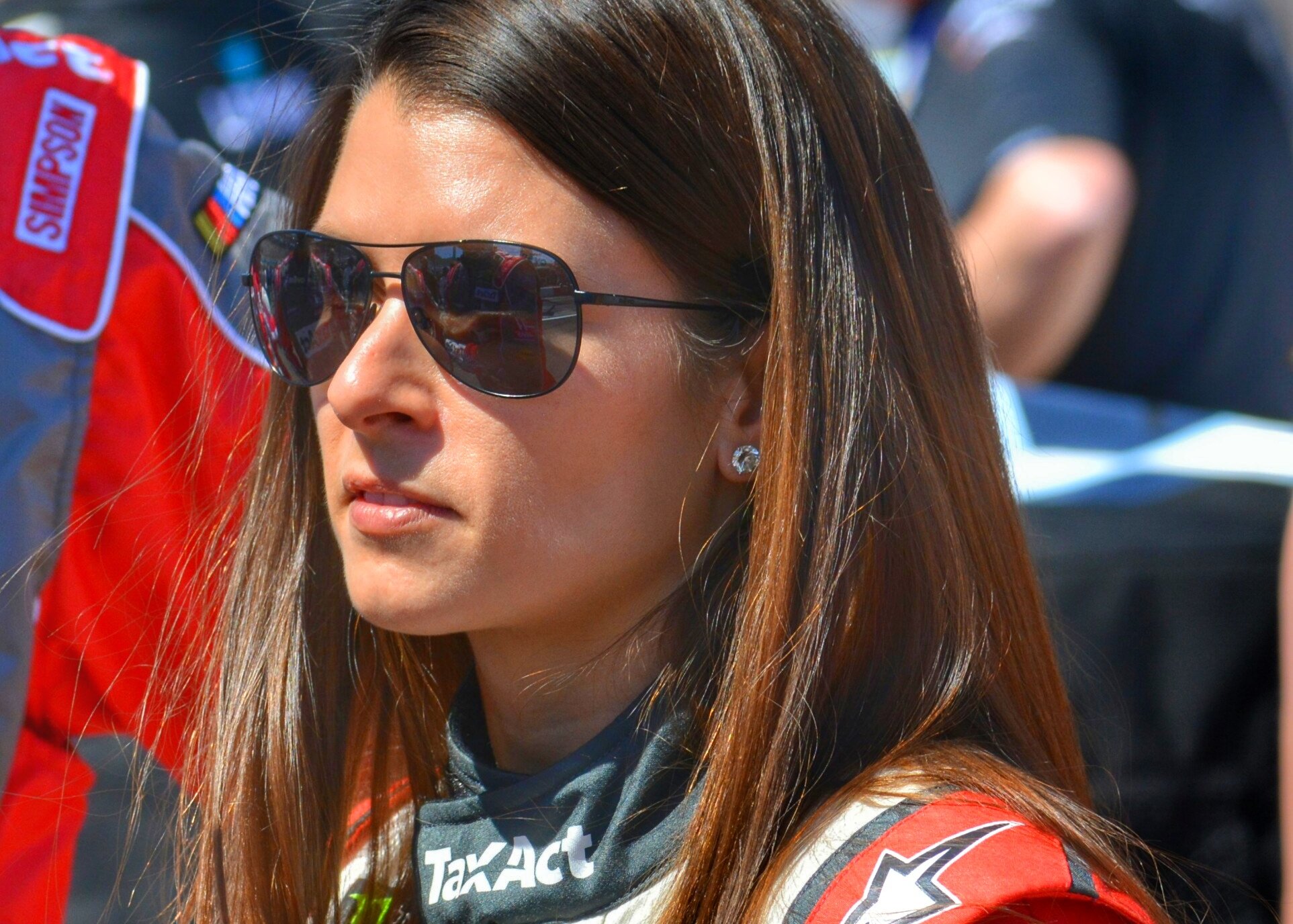 Danica Patrick driving the driver's parade on the Phoenix International Speedway