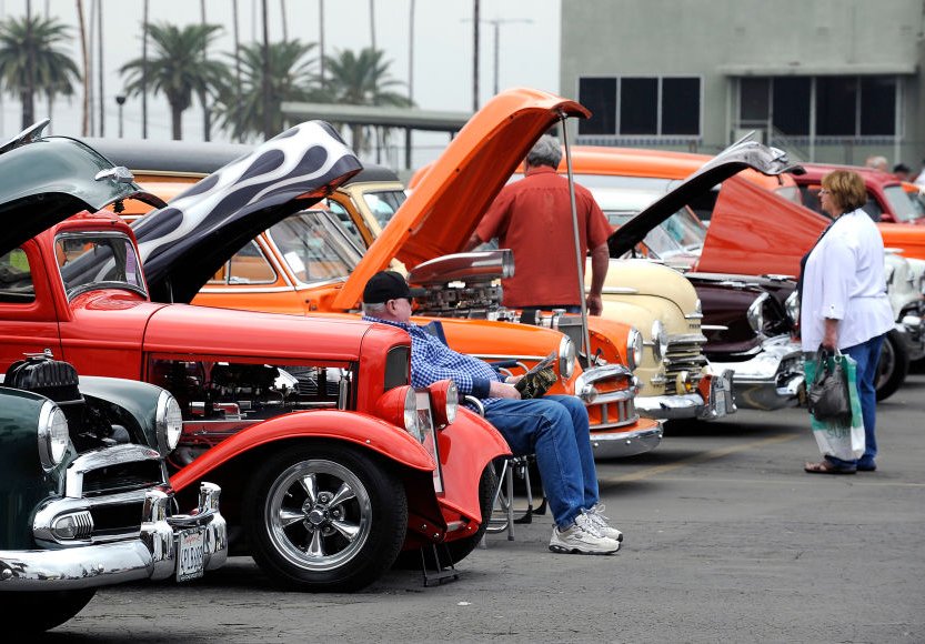 American vehicles and car owners at Grand National Roadster Show