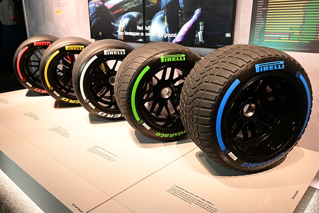 Pirelli Tyre Sets At Formula 1 Exhibition, London