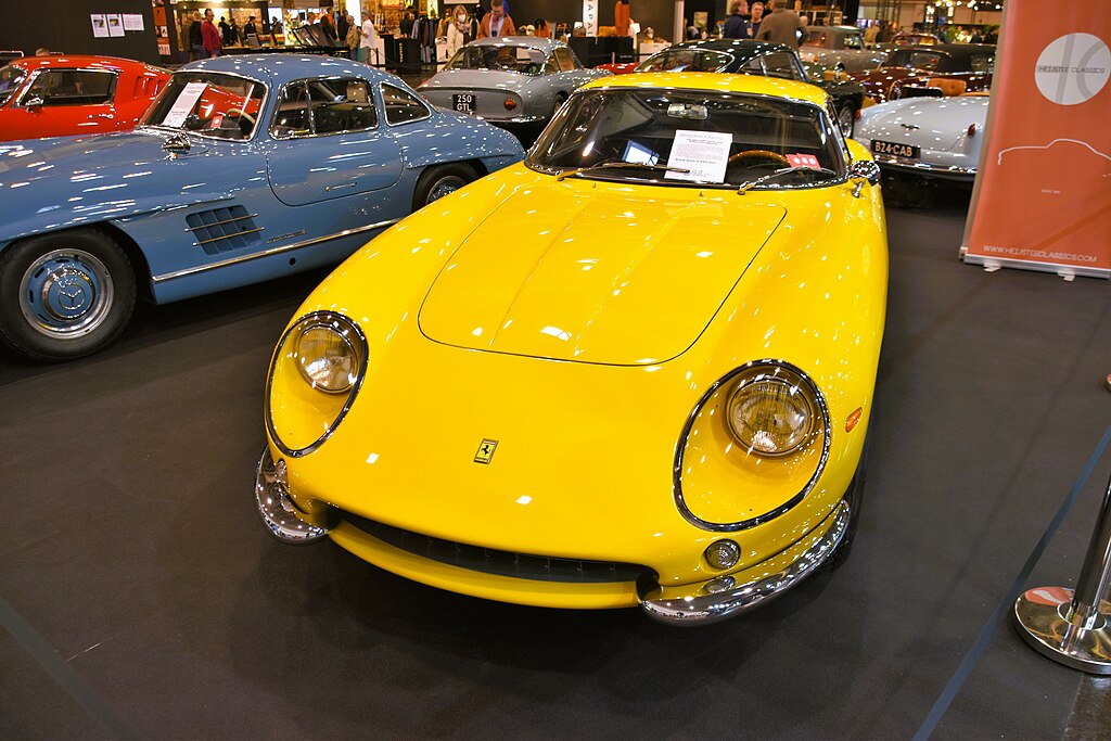 1967 Ferrari 275 GTB/4 car on display at an exhibition