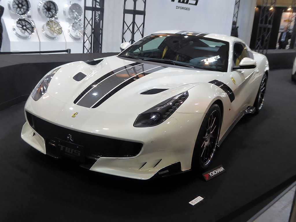 2017 Ferrari F12TDF car on display at an exhibition