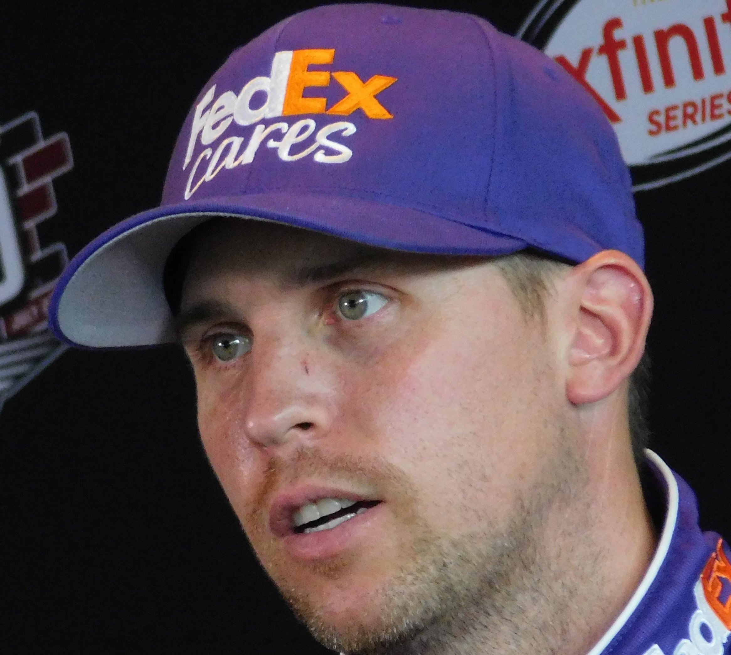 Portrait Photo of American stock car driver Denny Hamlin