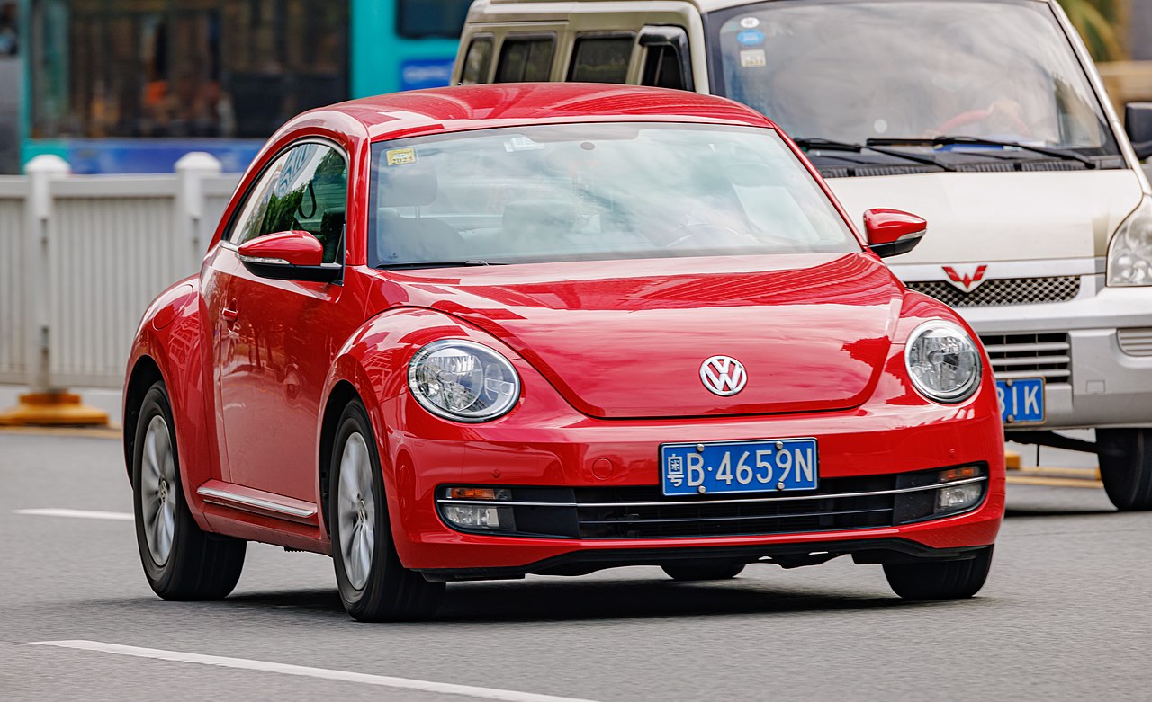 Red colored Volkswagen Beetle (A5)