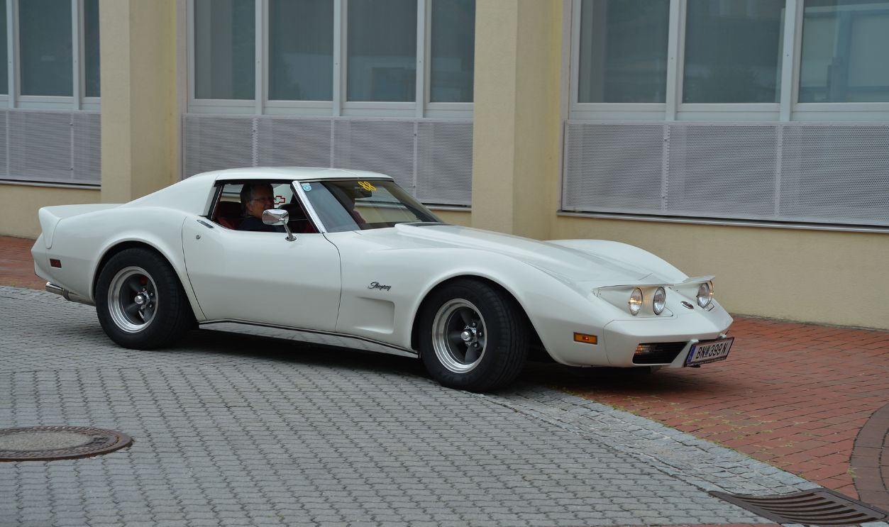 MARKT PIESTING, AUSTRIA - SEPTEMBER 2: 1974 Chevrolet Corvette in the '6th Ebreichsdorf-Classic' oldtimer rally at Markt Piesting on September 2, 2017 in Markt Piesting, Austria.