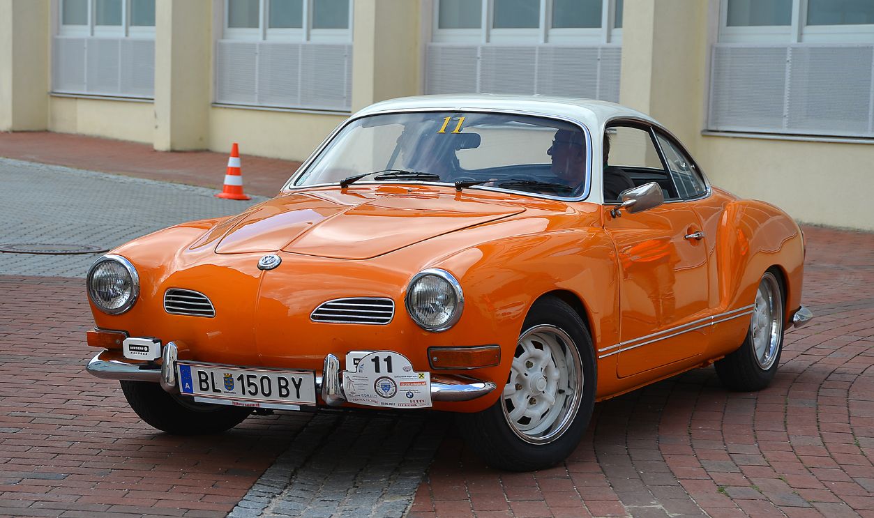 MARKT PIESTING, AUSTRIA - SEPTEMBER 2: 1970 Volkswagen Karmann Ghia in the '6th Ebreichsdorf-Classic' oldtimer ralley at Markt Piesting on September 2, 2017 in Markt Piesting, Austria.