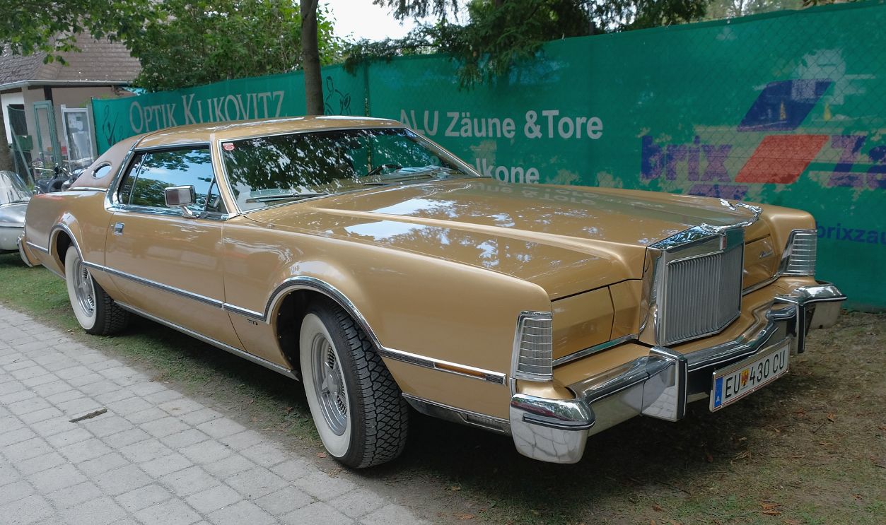 NEUNKIRCHEN, AUSTRIA - JULY 31: A Lincoln 1975 Continental Mark IV is seen during the Rock'n'Roll Kurpark Festival at Kurpark Bad Sauerbrunn on July 31, 2022 in Neunkirchen, Austria.