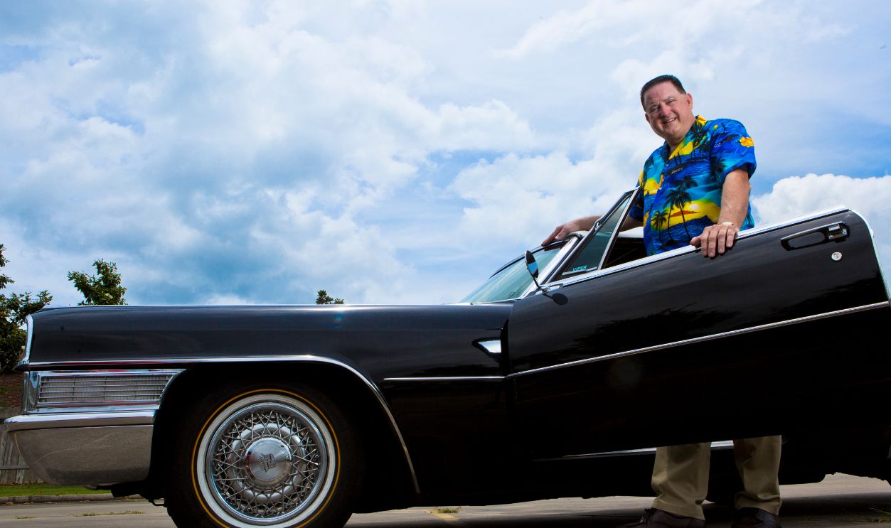 Bill Golasinski is the proud owner of a 1965 Cadillac deVille convertible running over a 100,000 miles around the country in it. Friday, May 23, 2014, in Houston. 