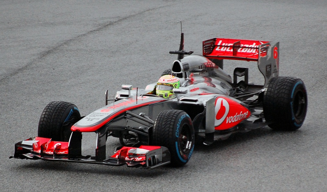 Sergio Perez at the first day of the final test, McLaren