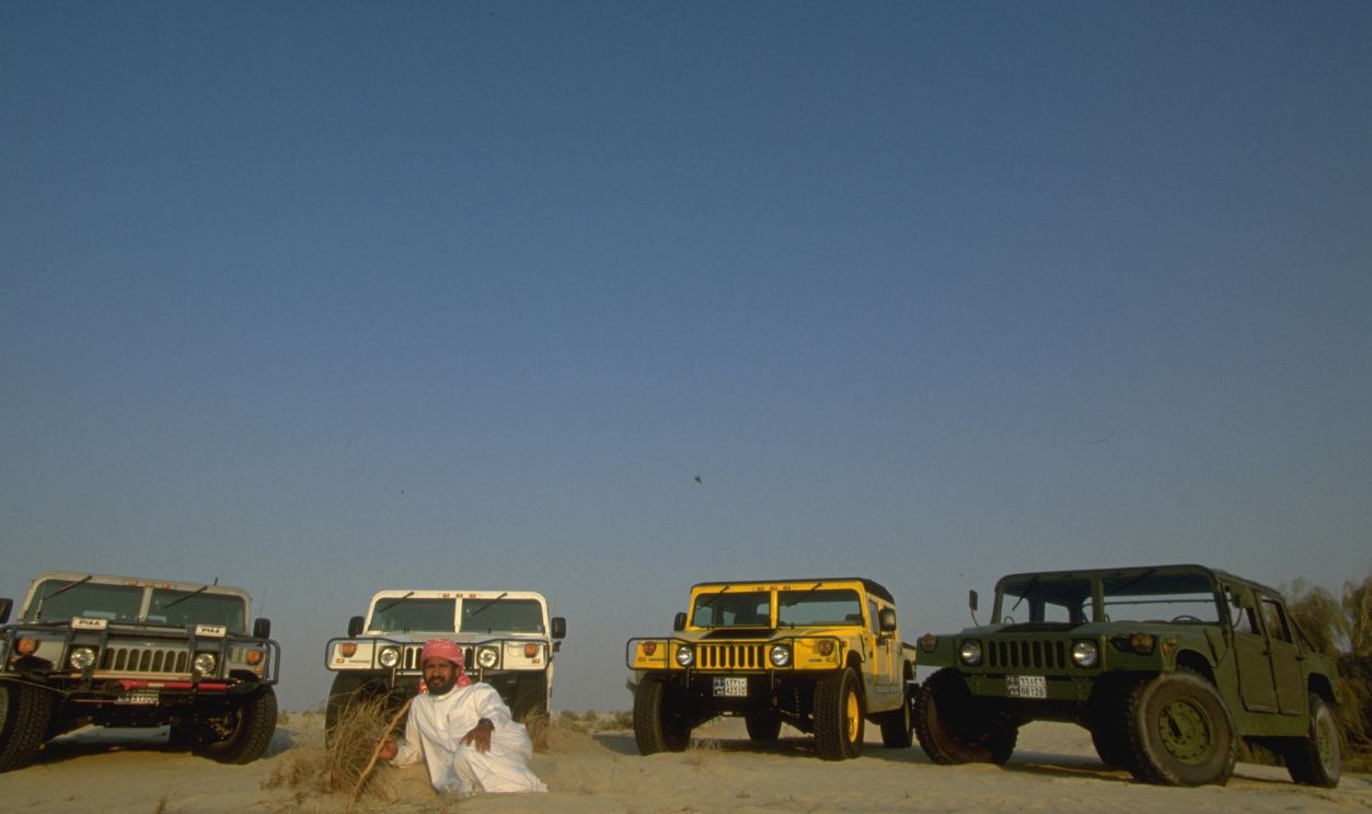The Sheikh with some of his vehicles