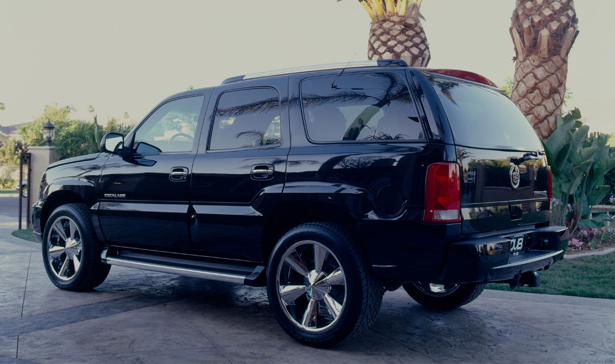 American musician Travis Barker's Cadillac Escalade at his home in July, 2001 in Riverside, California