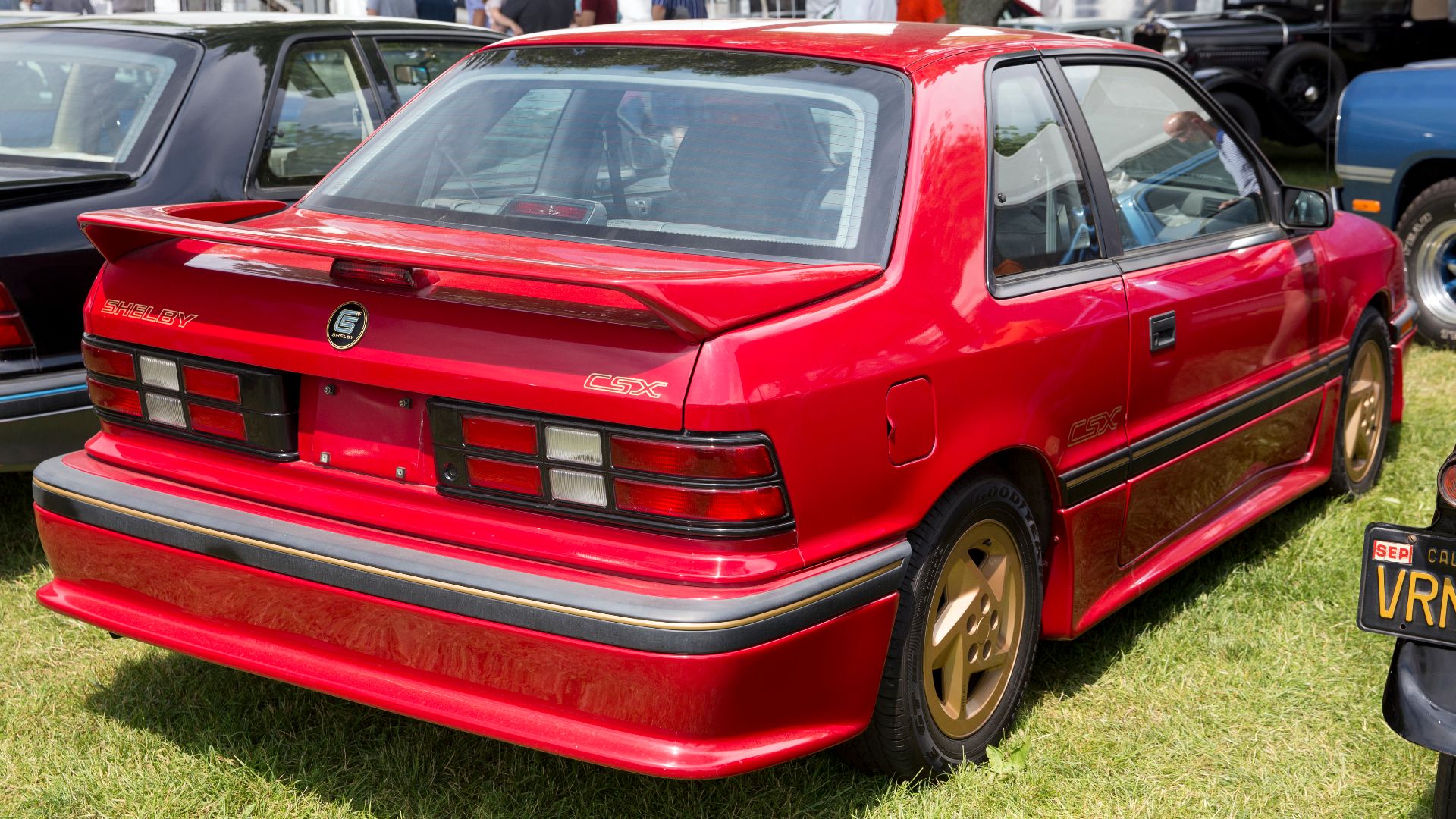 File:1989 Shelby CSX VNT, no 1 of 500 (rear right) at Greenwich 2018.jpg