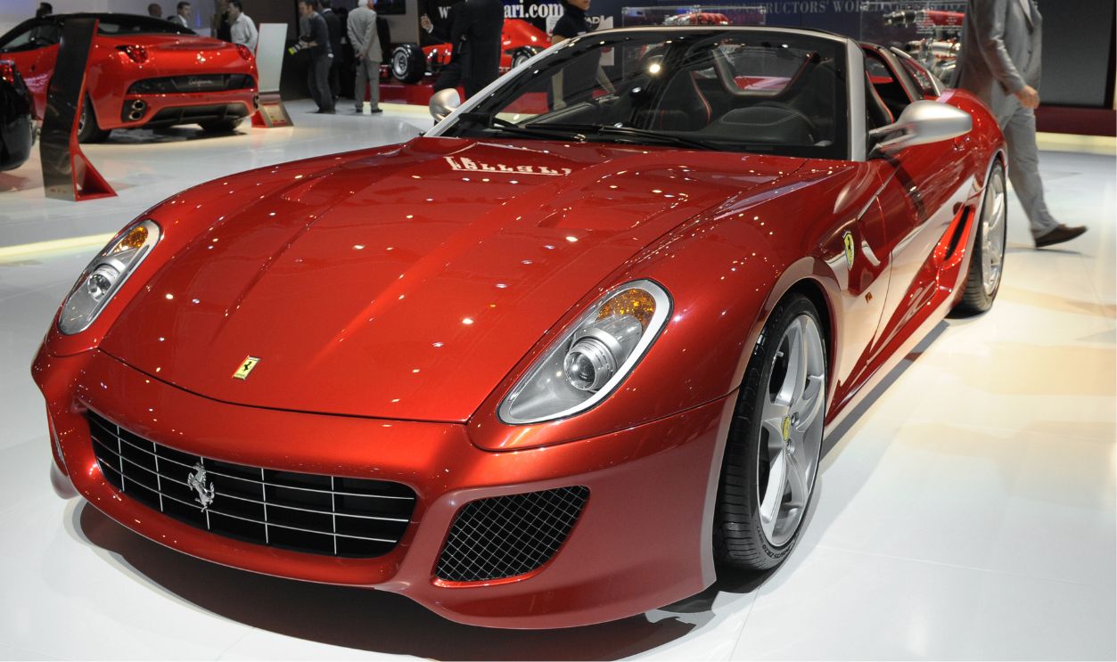 A Ferrari SA Aperta car by luxury carmaker Ferrari is displayed during the press days of the Paris Motor Show on September 30, 2010. The show will open to public on October 2, 2010. Carmakers from across the globe gather today at the Paris Motor Show to premiere dozens of new models and showcase a whole range of electric cars ready to hit the road.