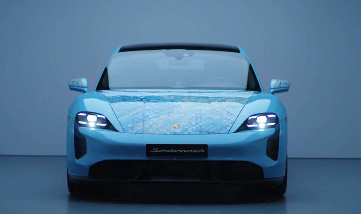 A Porsche Taycan Turbo S With A Unique Hood 