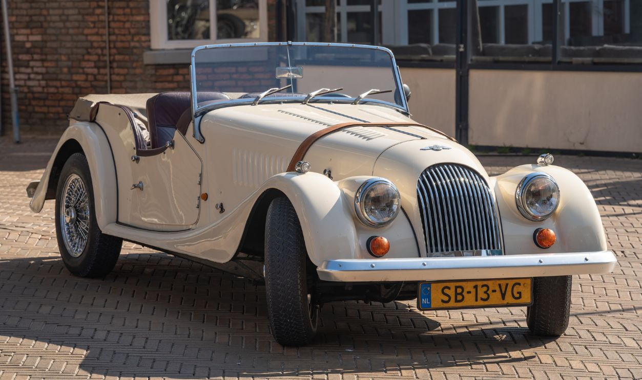 Katwijk aan Zee, The Netherlands, 12.04.2025, Classic british roadster Morgan 4-4 1600 from 1987 at The Oldtimer Day Katwijk