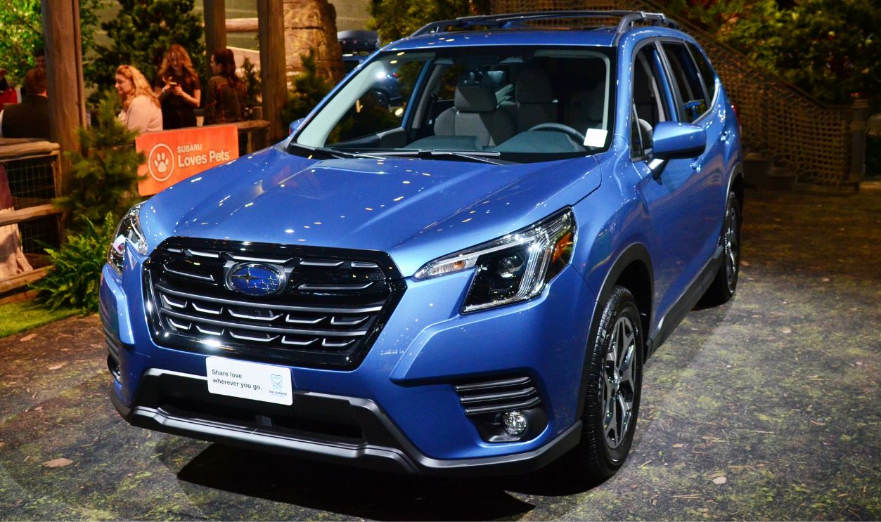 Subaru shows off the new Subaru Forester during the Chicago Auto Show at McCormick Place convention center in Chicago, Illinois, United States on February 8, 2024. The show will open to the public on February 10 and run through February 19.