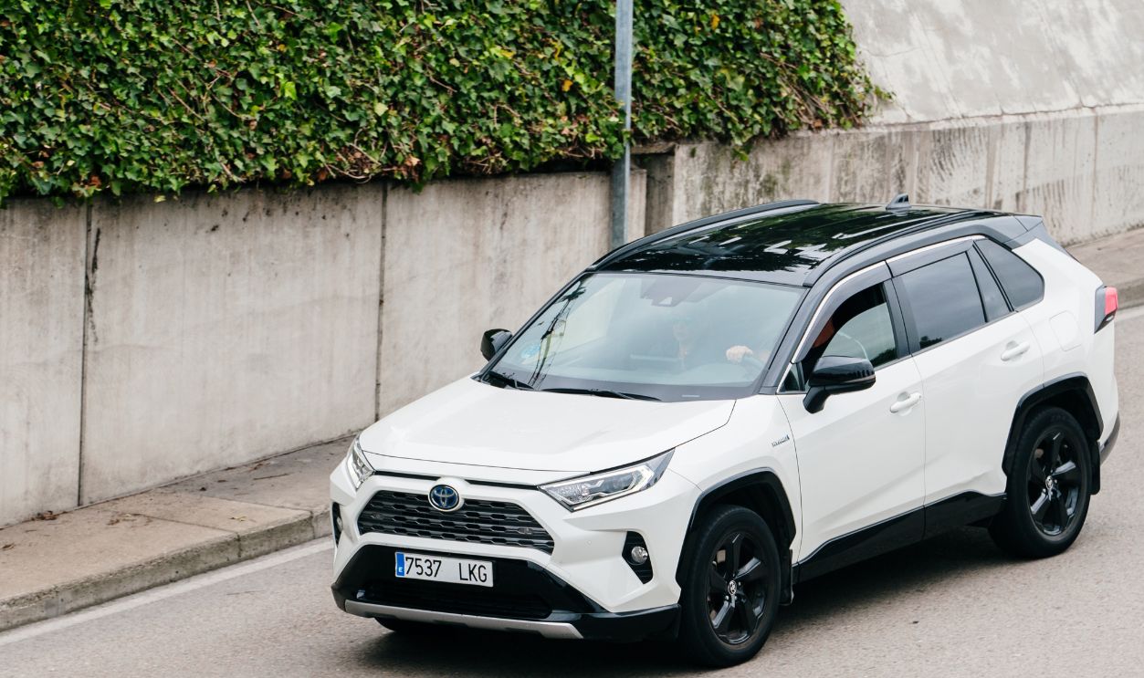 A Toyota RAV4 in a city street