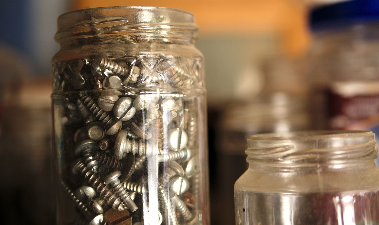 Mason Jars Of Random Parts