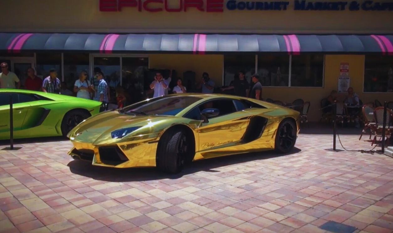 Gold Plated Lamborghini Aventador 