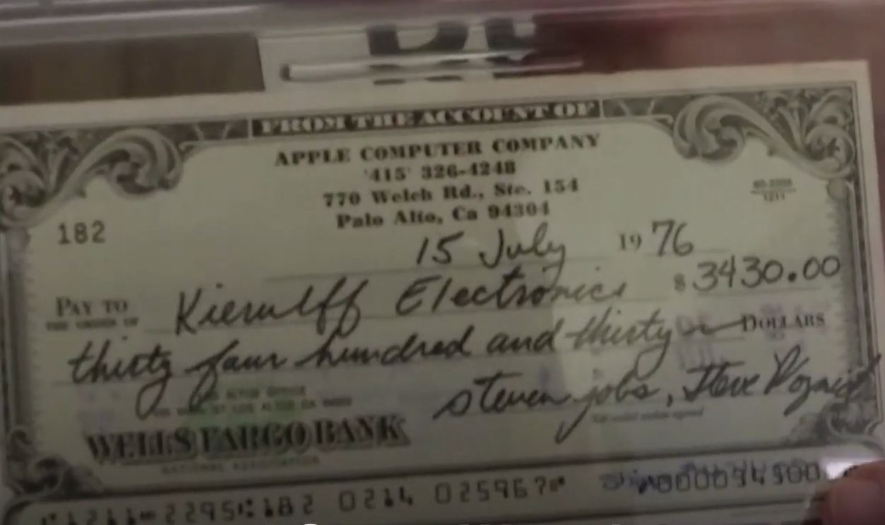 Steve Jobs’ Signed Check ($30,000+)