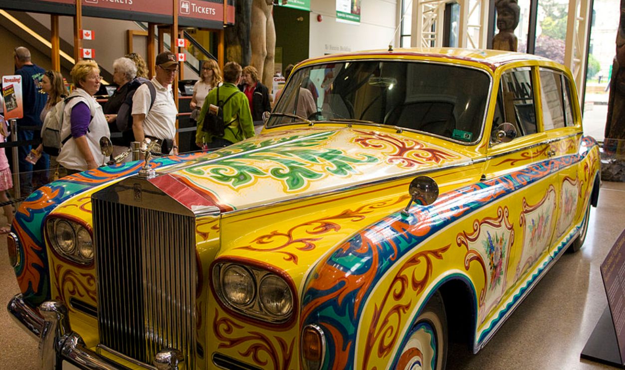 VICTORIA, CANADA - JULY 01: A Rolls Royce, once owned by singer John Lennon and decorated in a 