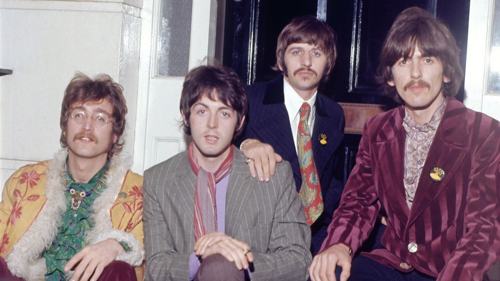 Beatles attend a press party at the home of manager Brian Epstein
