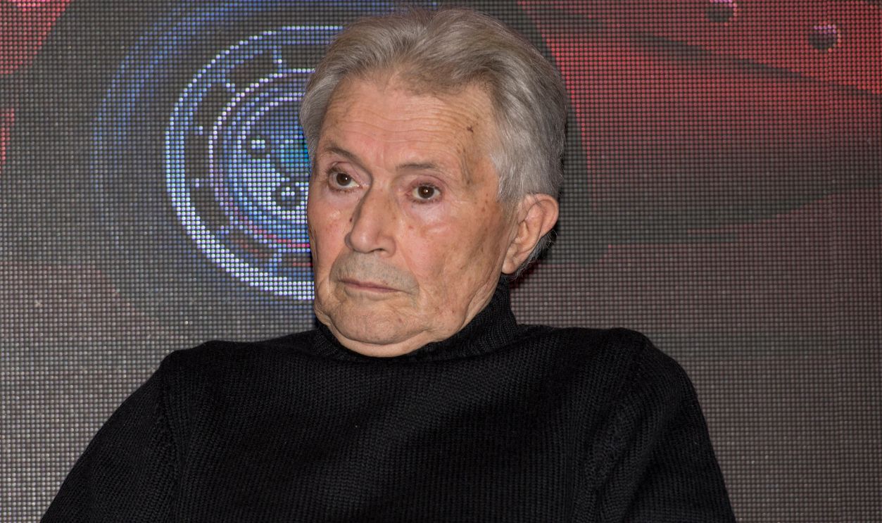 Portrait of Marcello Gandini during the exhibition dedicated to Marcello Gandini the hidden genius at the Museo Nazionale dell'Automobile in Turin. Marcello Gandini is an Italian car designer. He has designed some of the most beautiful Italian cars since the mid-sixties for various car manufacturers such as Lamborghini, Alfa Romeo and Lancia.