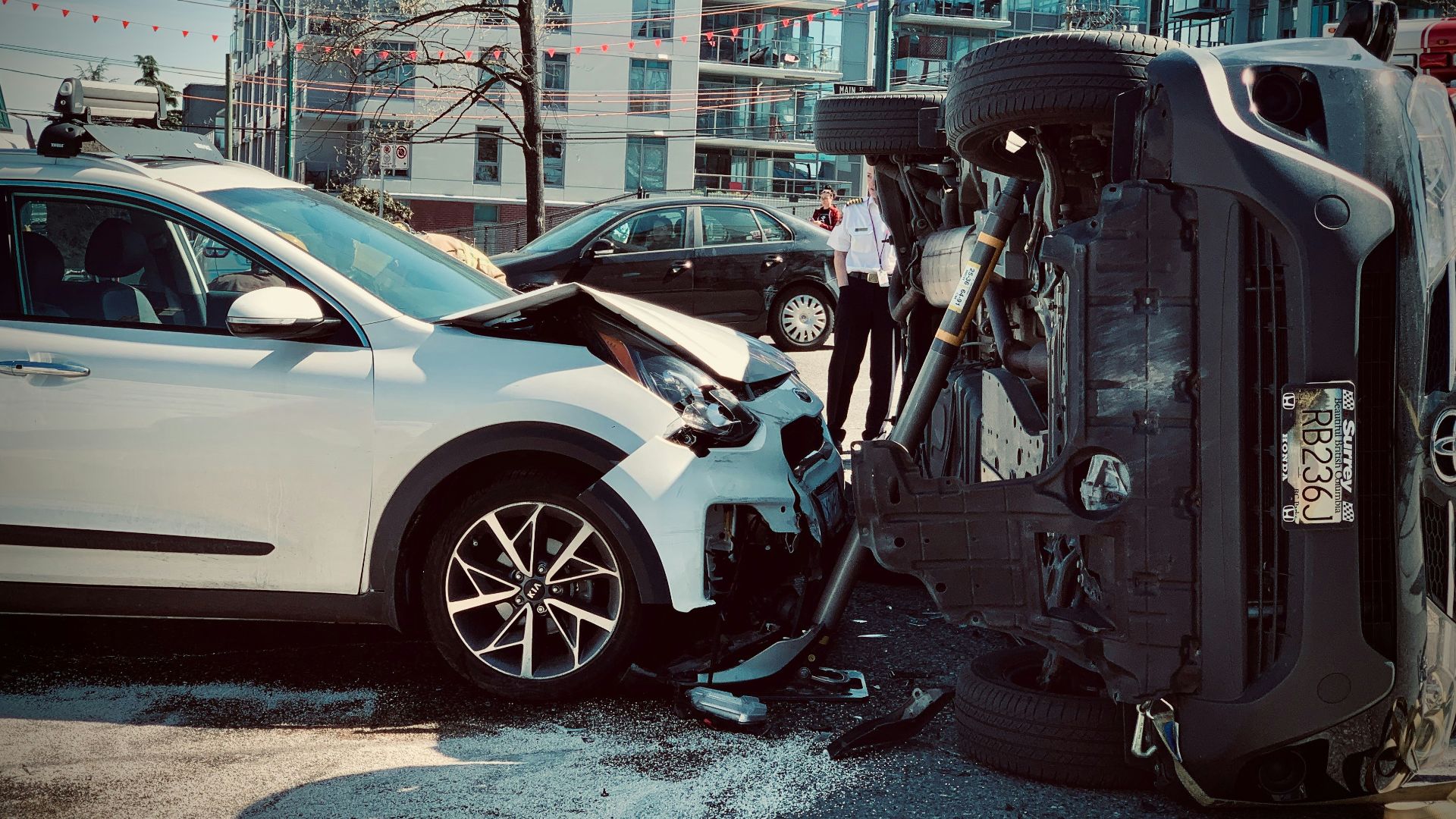 a car that has crashed into another car