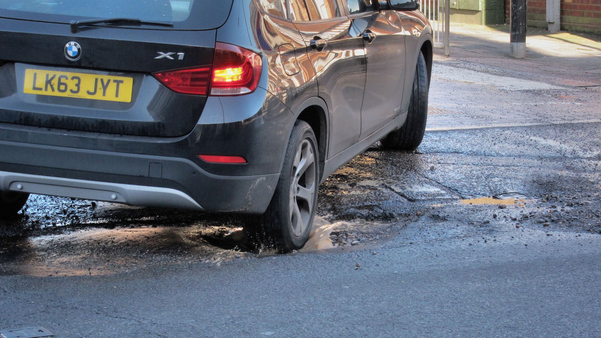 File:Potholes - at the junction of Philip Lane N15 and Mount Pleasant Road N17.jpg