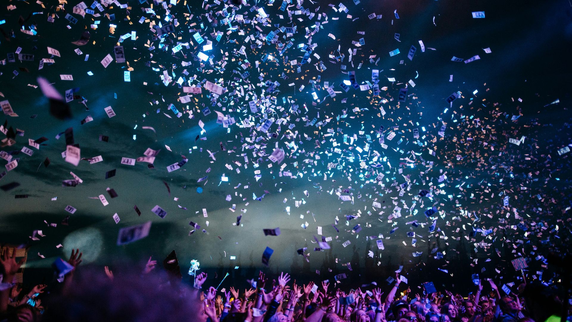 people partying with confetti