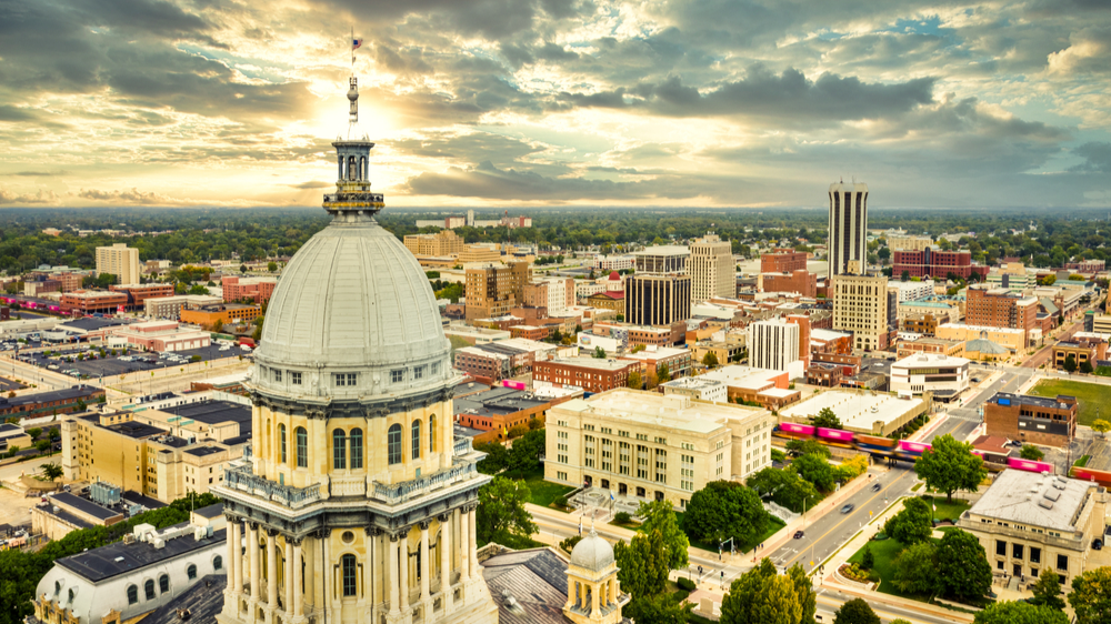 Aerial view of the Illinois State Capitol dome