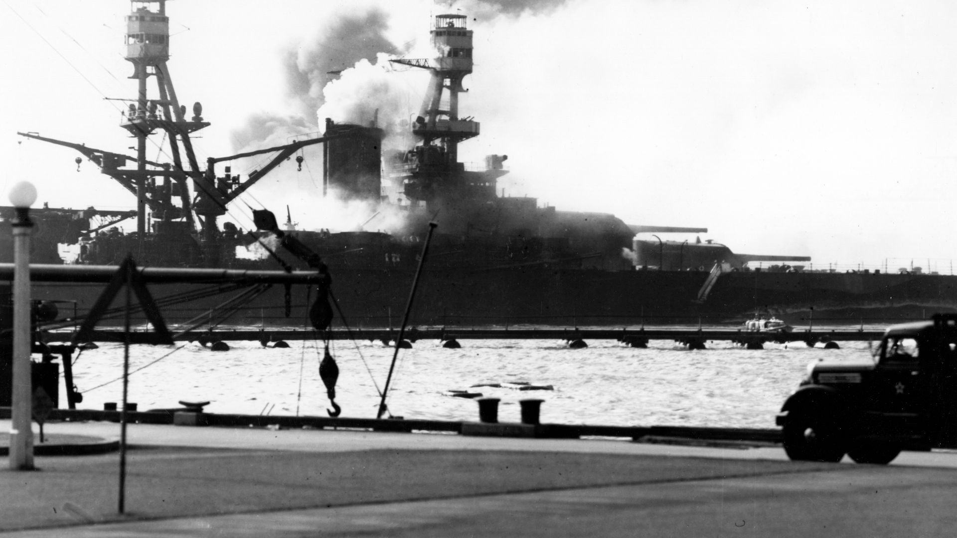 File:USS Nevada burning-Pearl Harbor.jpg