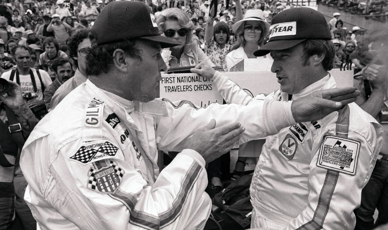 A.J. Foyt Talking to Johnny Rutherford