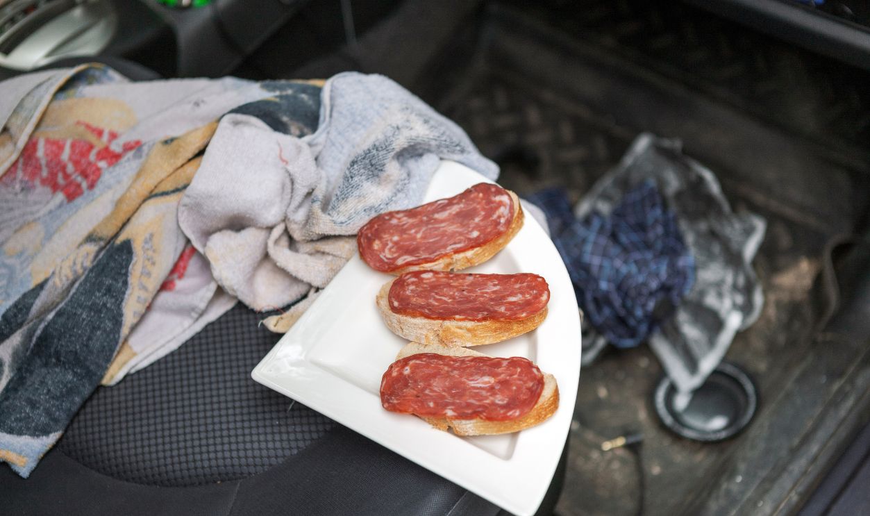 Backseat Piles Of Clothes