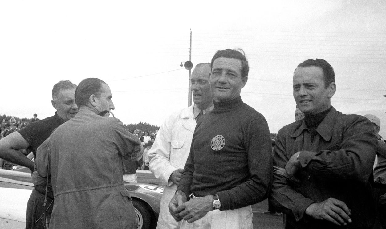Le Mans 24 Hours; Le Mans, June 24-25, 1950. After the finish, Briggs Cunningham and his co-driver Phil Walters.