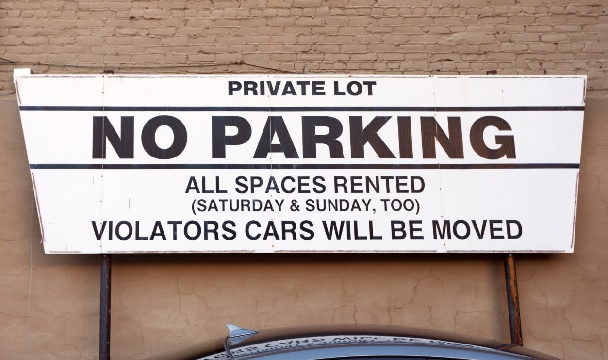 Private Property and Towing sign. Horizontal.