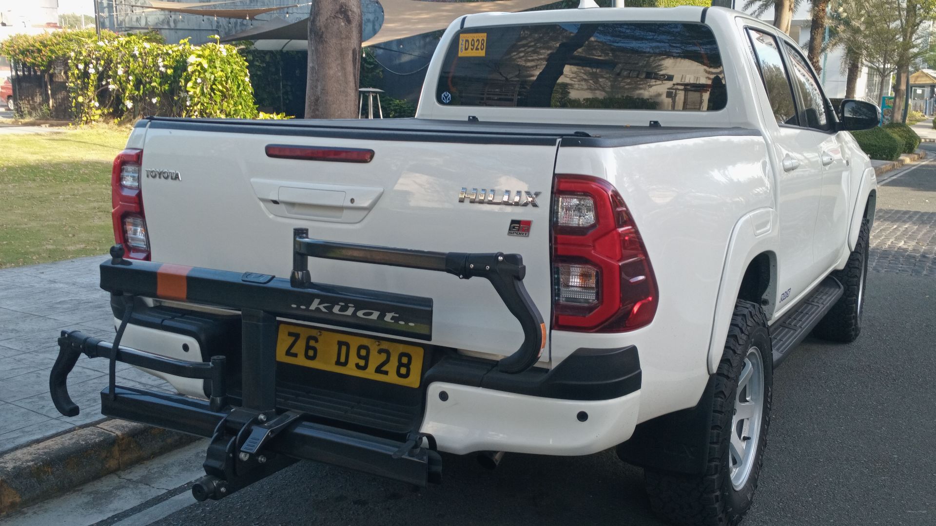 Rear view of a 2023 Toyota Hilux 2.8 GR Sport 4x4 photographed at Westgate Center, Filinvest City, Brgy. Alabang, Muntinlupa, Metro Manila, Philippines.