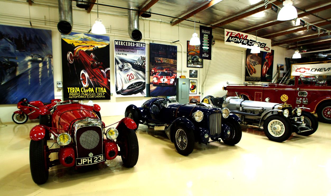 Getty Images - 985104116 - Jay Leno’s collection of cars and motor cycles.