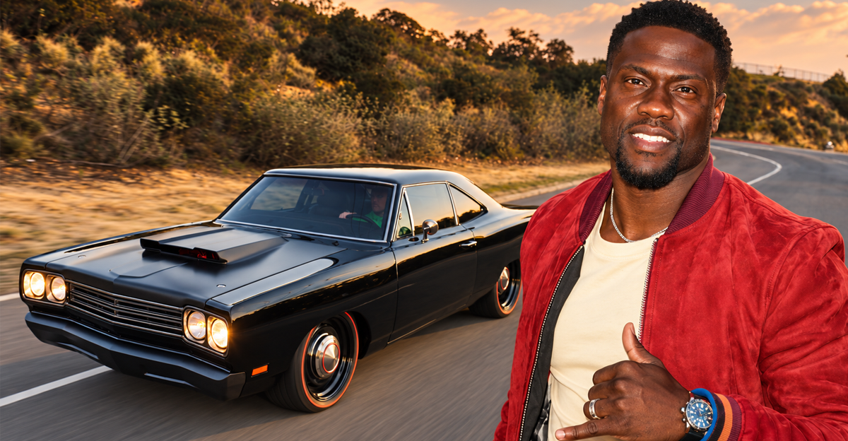 Kevin Hart as seen on September 01, 2021 in Los Angeles, California, with AI-generated background