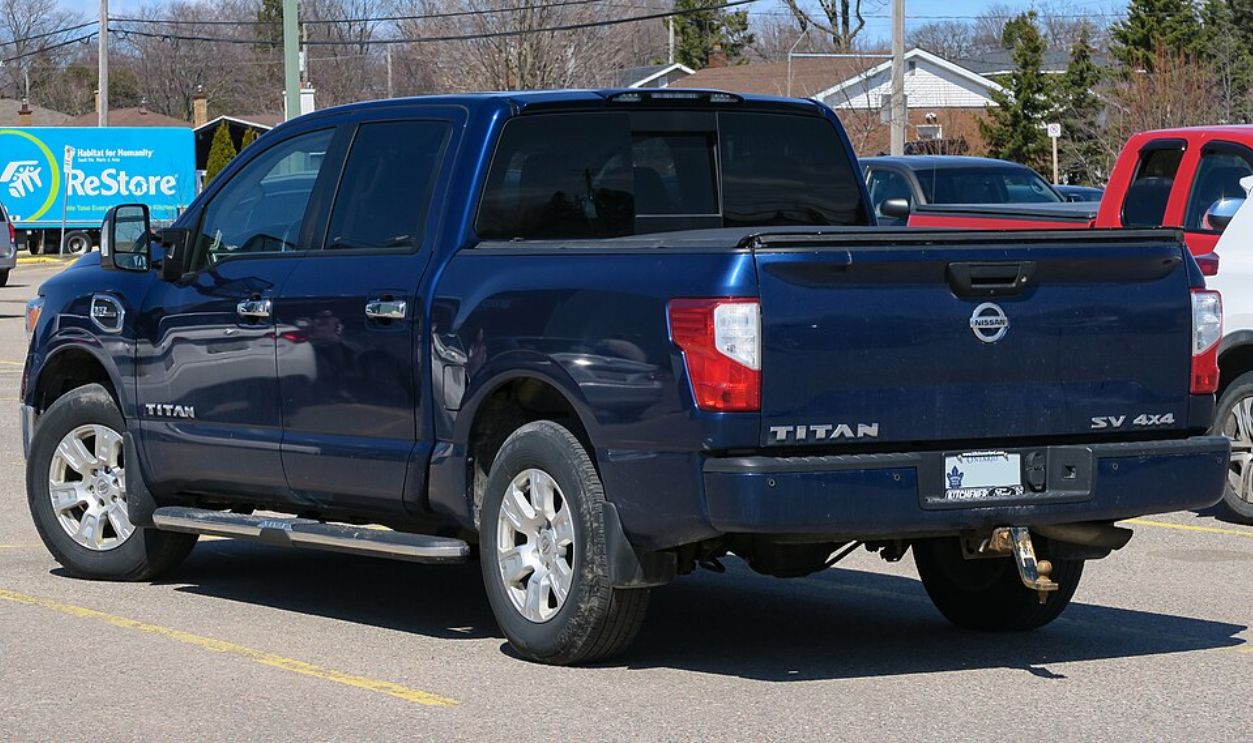 2017 Nissan Titan SV Crew Cab photographed in Sault Ste. Marie, Ontario, Canada.