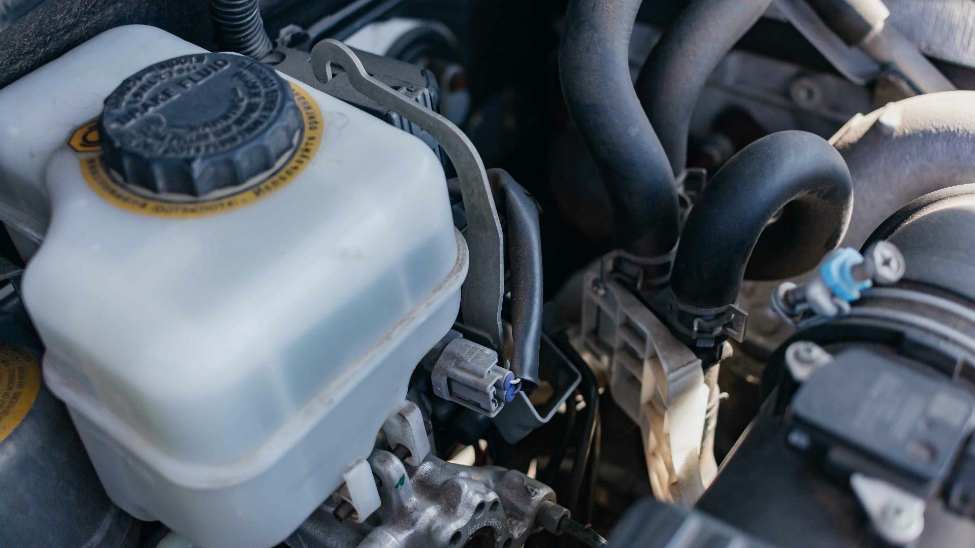 a close up of the engine of a car