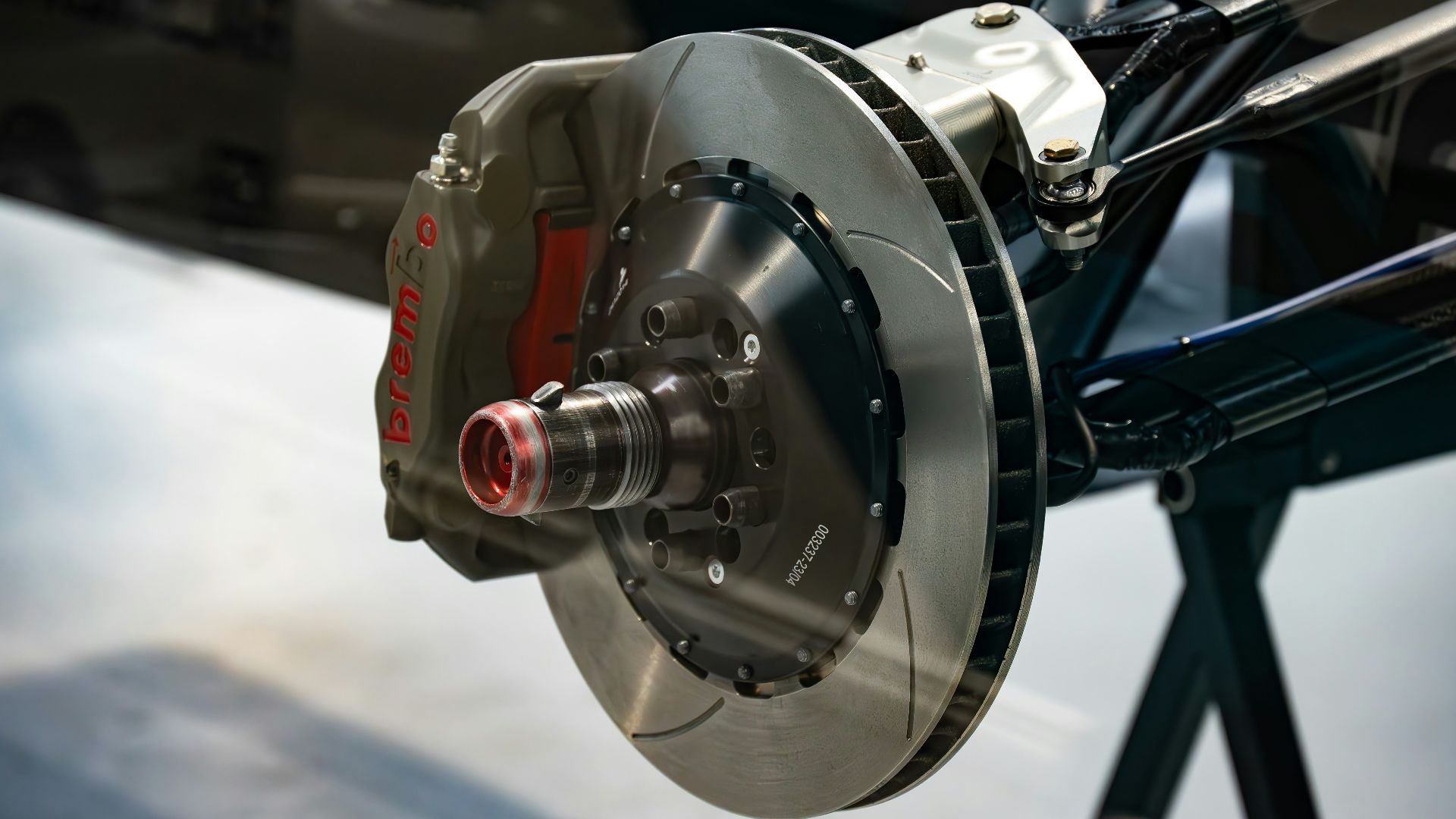 a close up of a brake on a vehicle