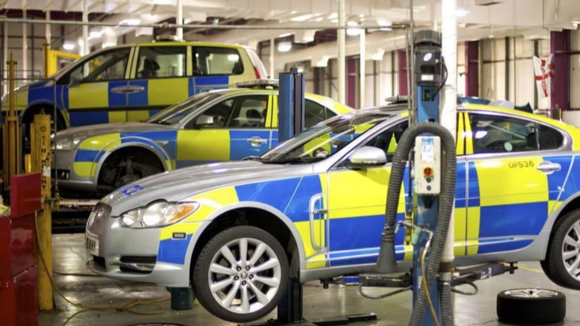 This photo shows where police vehicles are taken for repair and general maintenance.  Our vehicles need to be in tip-top condition to be ready for any occasion.  We utilise a range of police vehicles (both marked and unmarked) across the @wmpolice area.