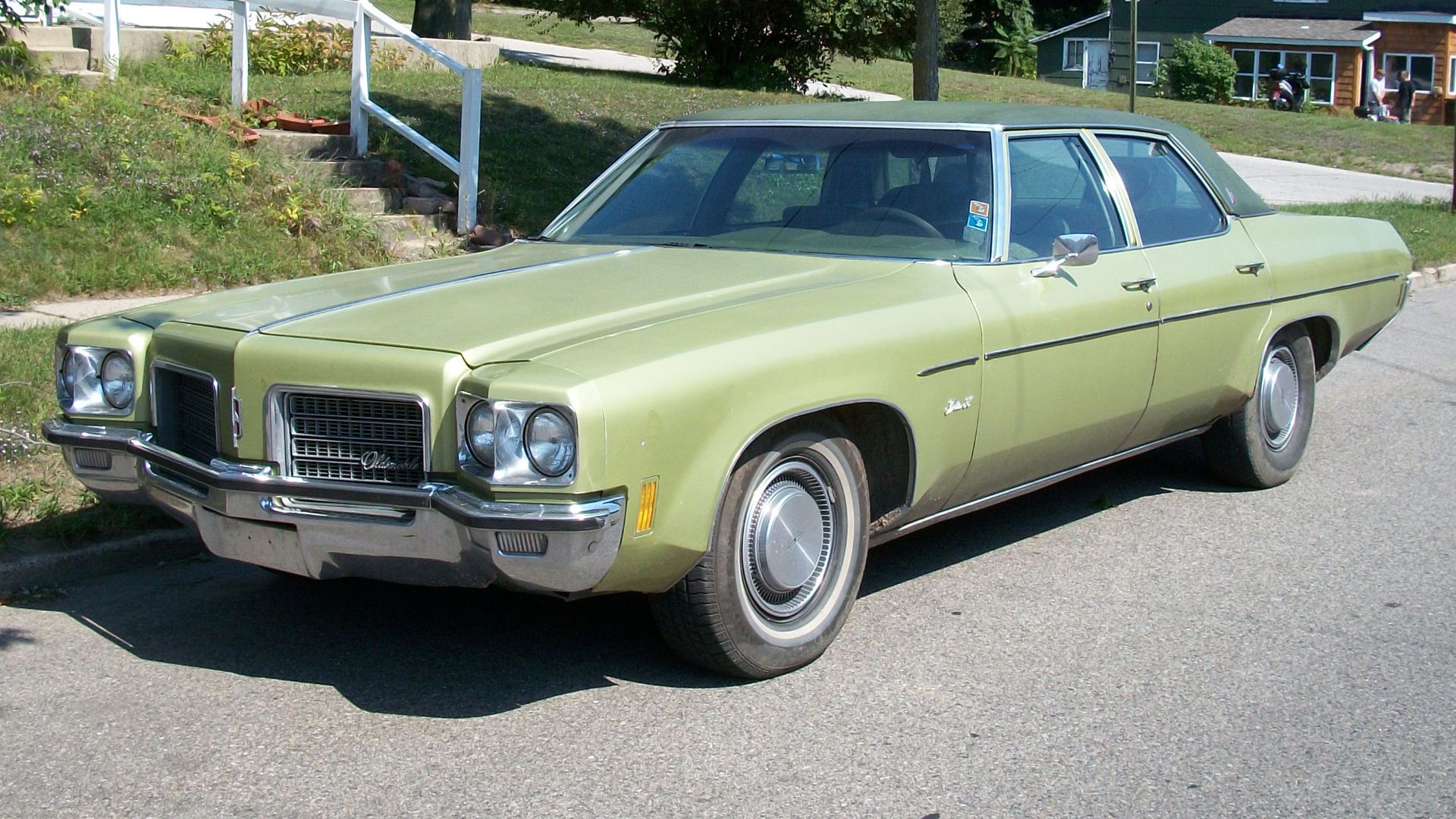 1971 Oldsmobile Delta 88 sedan photographed in Manistee, Michigan.